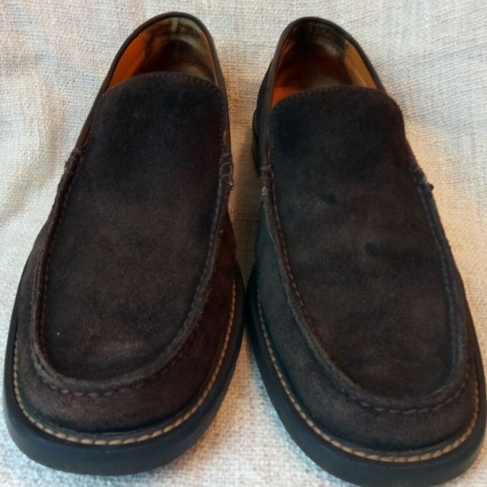 A Testoni Moc Toe Slip On Loafer Shoes 9 Casual - Picture 1 of 8